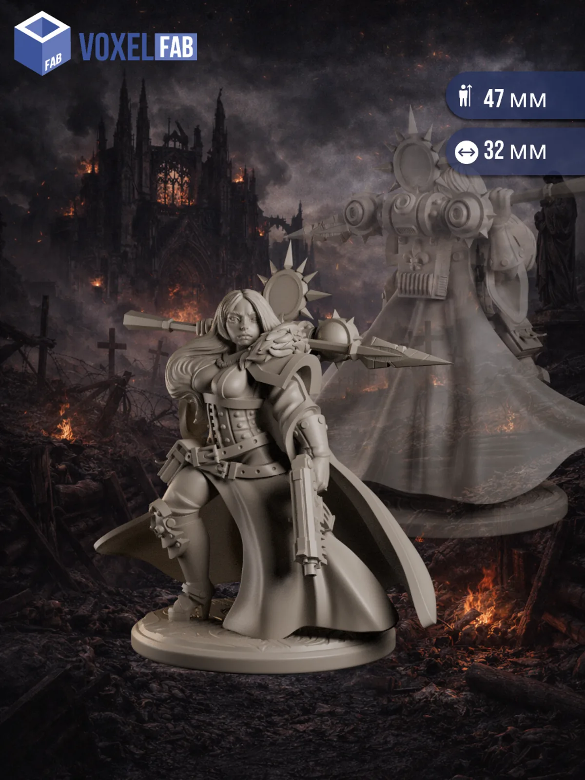Сестры Порядка, Набор миниатюр Днд DnD и вархаммер Warhammer 40000, 12шт 41-51мм для НРИ (воительницы, паладины) — фото 2