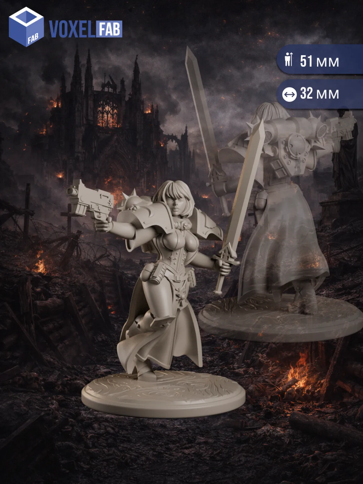 Сестры Порядка, Набор миниатюр Днд DnD и вархаммер Warhammer 40000, 12шт 41-51мм для НРИ (воительницы, паладины) — фото 8