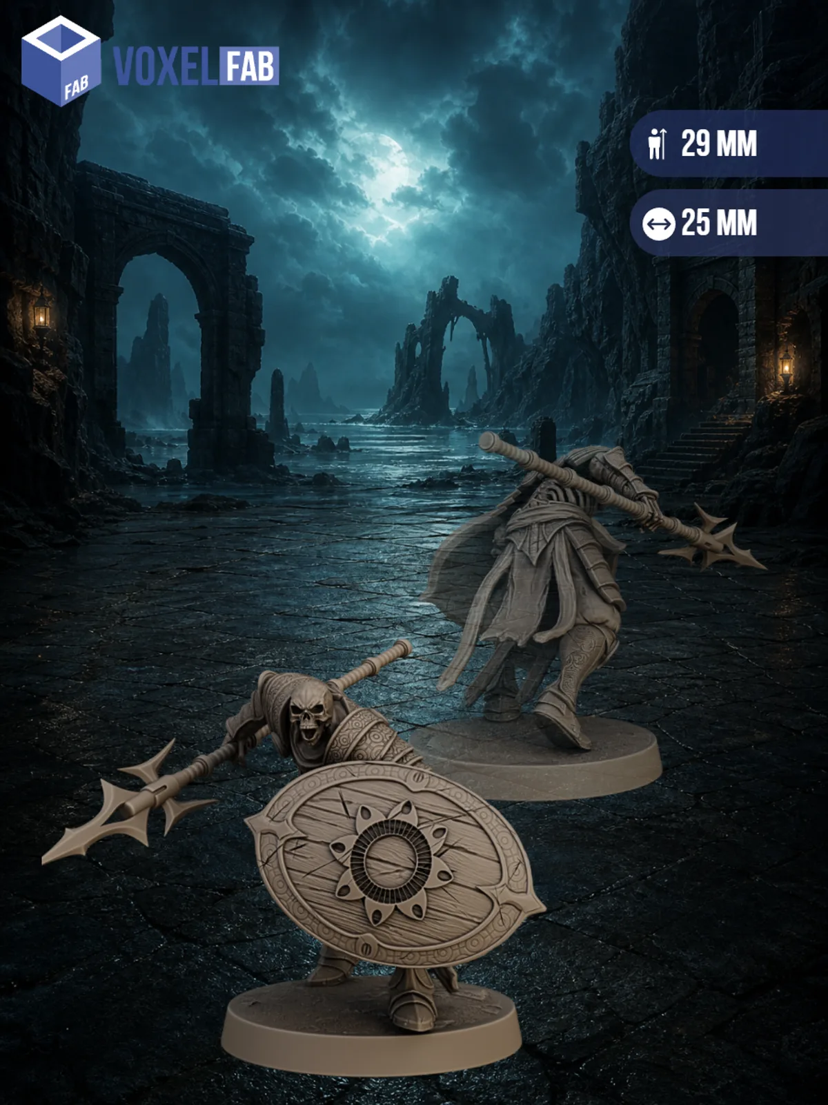 Скелеты Клана-Теней, 10 шт. Набор для настольных игр ДнД (DnD),Pathfinder, НРИ. Масштаб 32 мм (1:56). Миниатюры. — фото 4