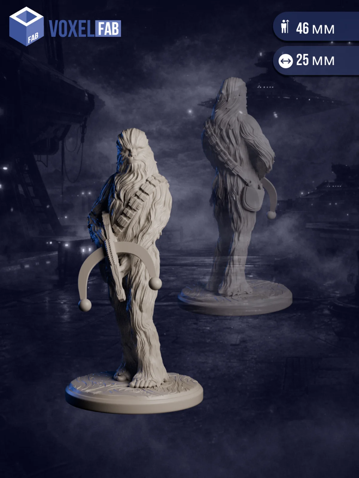 Тень Силы Наёмники Внешнего Кольца, Набор миниатюр Star Wars Legion, 3шт 46-55мм для НРИ (Вуки Воины) — фото 2