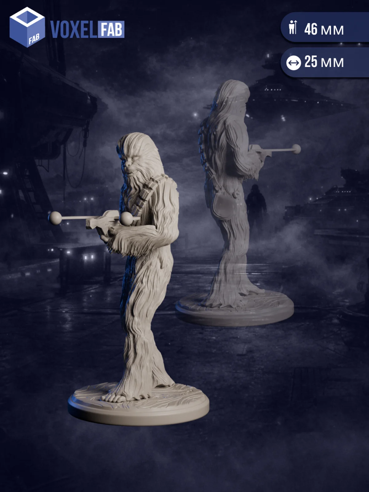 Тень Силы Наёмники Внешнего Кольца, Набор миниатюр Star Wars Legion, 3шт 46-55мм для НРИ (Вуки Воины) — фото 3
