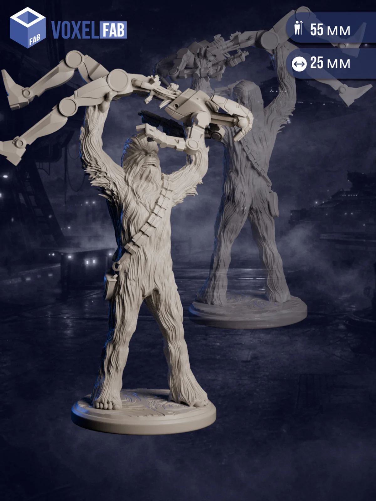 Тень Силы Наёмники Внешнего Кольца, Набор миниатюр Star Wars Legion, 3шт 46-55мм для НРИ (Вуки Воины) — фото 4