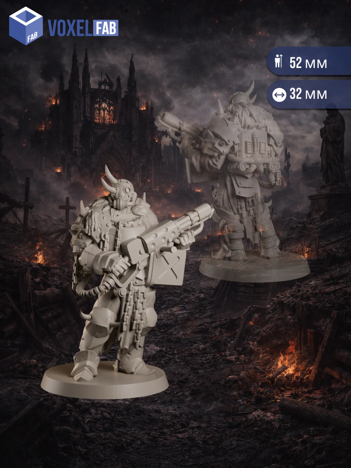 Тяжелая пехота, Легион Еретиков миниатюры для настольных игр РНИ, Trench Crusade — фото 3
